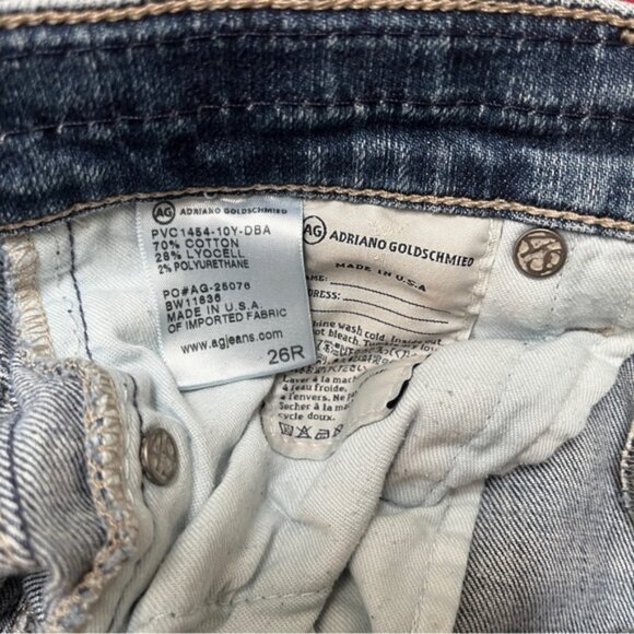 AG Adriano Goldschmied Beau Slouchy Skinny Blue Denim Jeans Sz 26R - Picture 8 of 12